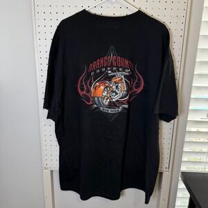 VTG Tennessee River T-Shirt Men's 2XL Black Orange‎ County Choppers Bike Graphic